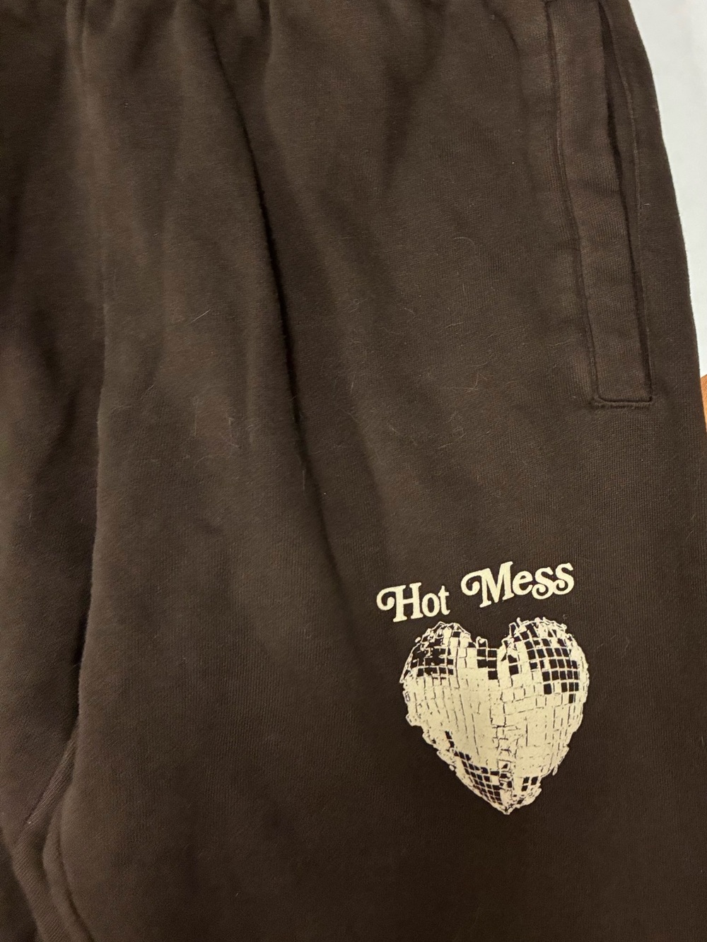 Hot Mess with Alix Earle Disco Heart Graphic Sweatpants - Size Small